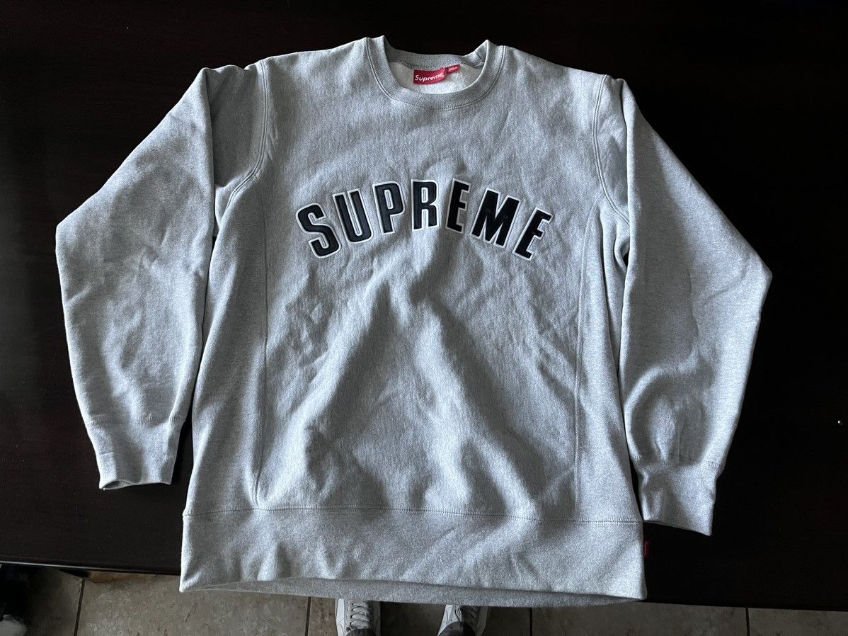 image of Supreme Arc Logo Crewneck F/w 15 in Grey, Men's (Size XL)