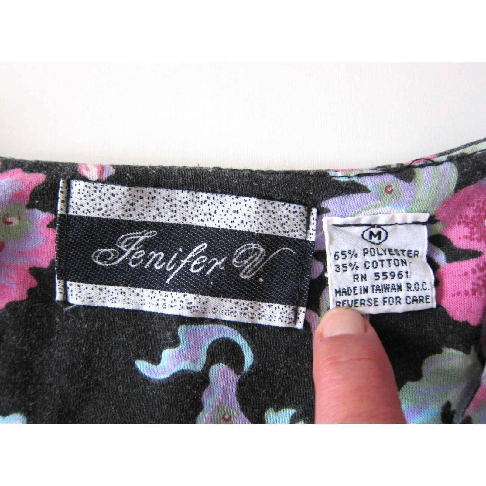 Pinko VINTAGE Jenifer V. Black Pink Green Floral Button Down Shift A-Line Dress Medium Size M / US 6-8 / IT 42-44 - 4 Thumbnail