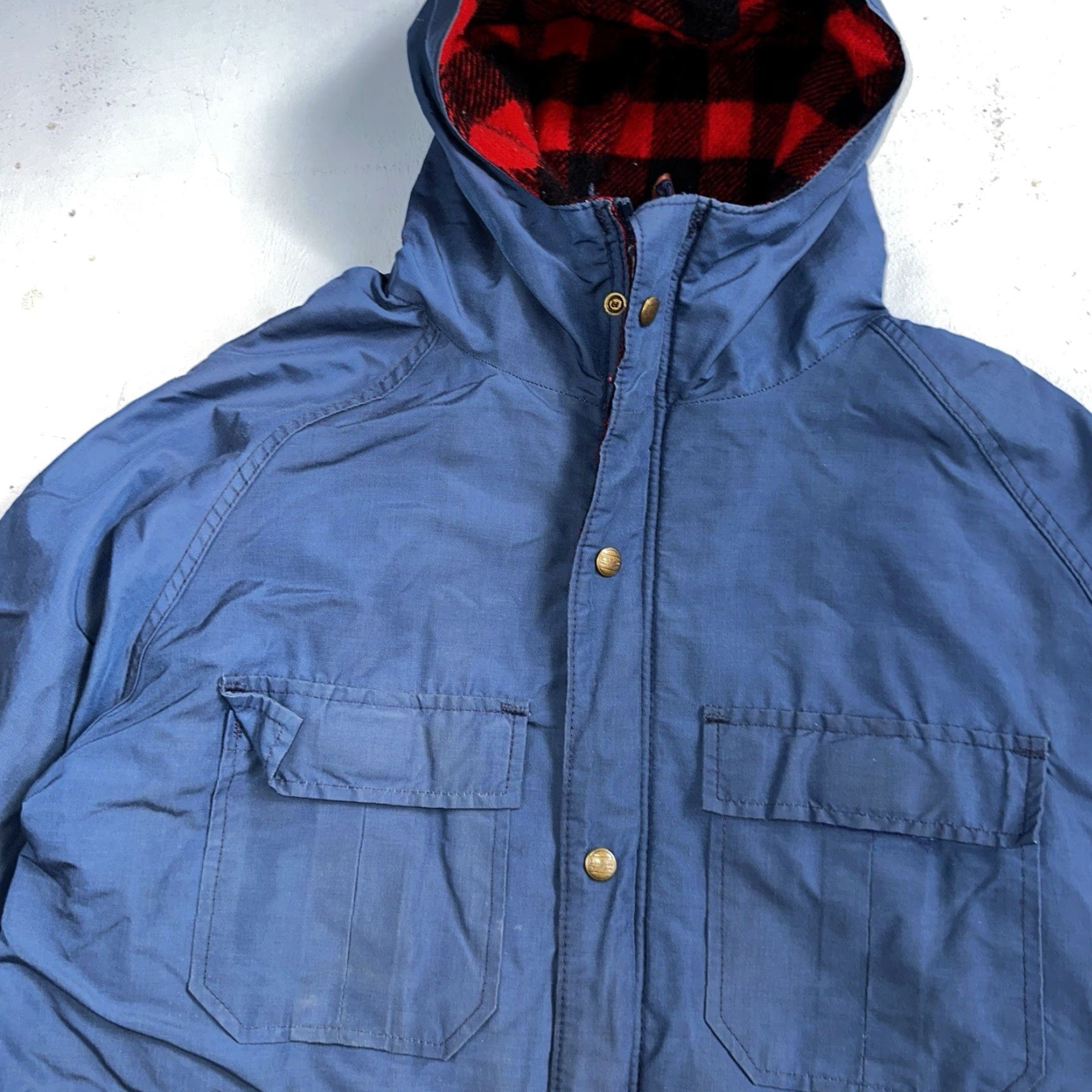 Vintage VINTAGE L.L. Bean Parka Jacket Mens M Blue Wool Plaid Parka Long Full Zip Hooded Lined Pockets 90s USA Buffalo Plaid Size US M / EU 48-50 / 2 - 3 Thumbnail