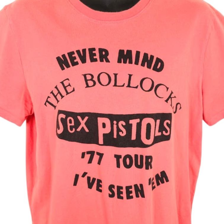 Pinko Sex Pistols T Shirt Mens Large Pink Never Mind The Bollocks Retro 77 Tour Punk Rock Band Tee Size US L / EU 52-54 / 3 - 2 Thumbnail
