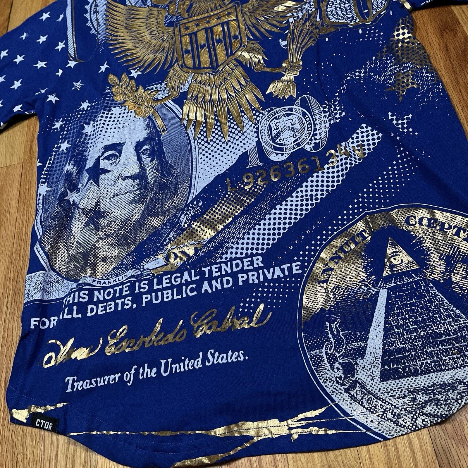 Other Contender XL Blue Gold Money Graphic Tee Slim Fit Eagle Size US XL / EU 56 / 4 - 2 Thumbnail