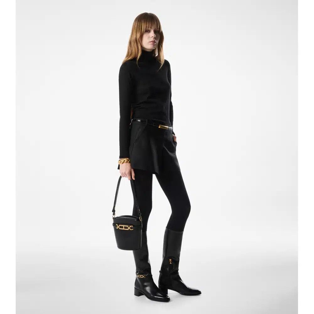 Tom Ford o1loc1c0925 W3492 Block Heel Leather Boots in Black Size US 7 / IT 37 - 5 Thumbnail