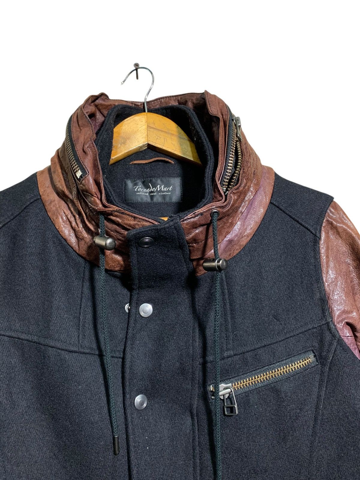 Tornado Mart 🔥TORNADO MART JAPAN WOOL/LEATHER JACKETS DETACHED HOODIE Size US M / EU 48-50 / 2 - 4 Thumbnail