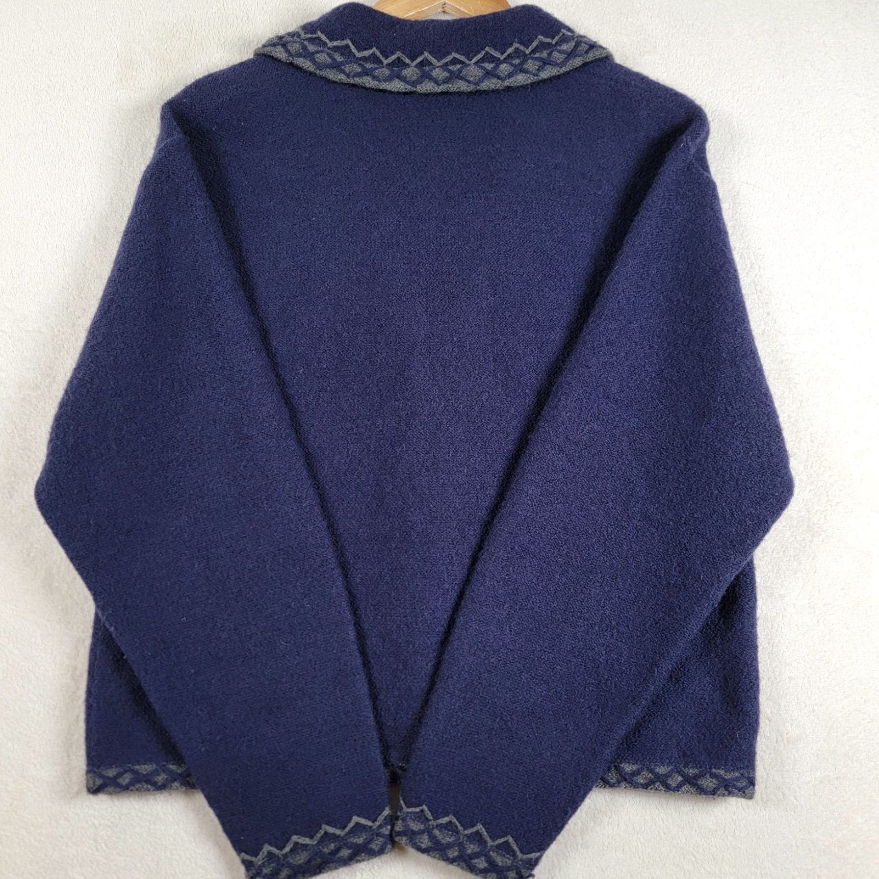 Vintage Christopher & Banks Cardigan 100% Wool Womens M Button Blue Knit V Neck Size M / US 6-8 / IT 42-44 - 5 Thumbnail