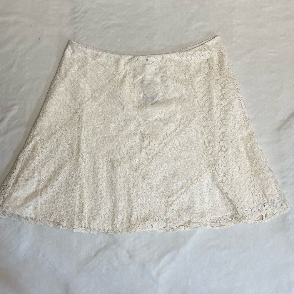 Ralph Lauren NWT New $195 Lauren Ralph Lauren Cream Patchwork Lace Skirt Size 38" / US 16 / IT 52 - 6 Thumbnail