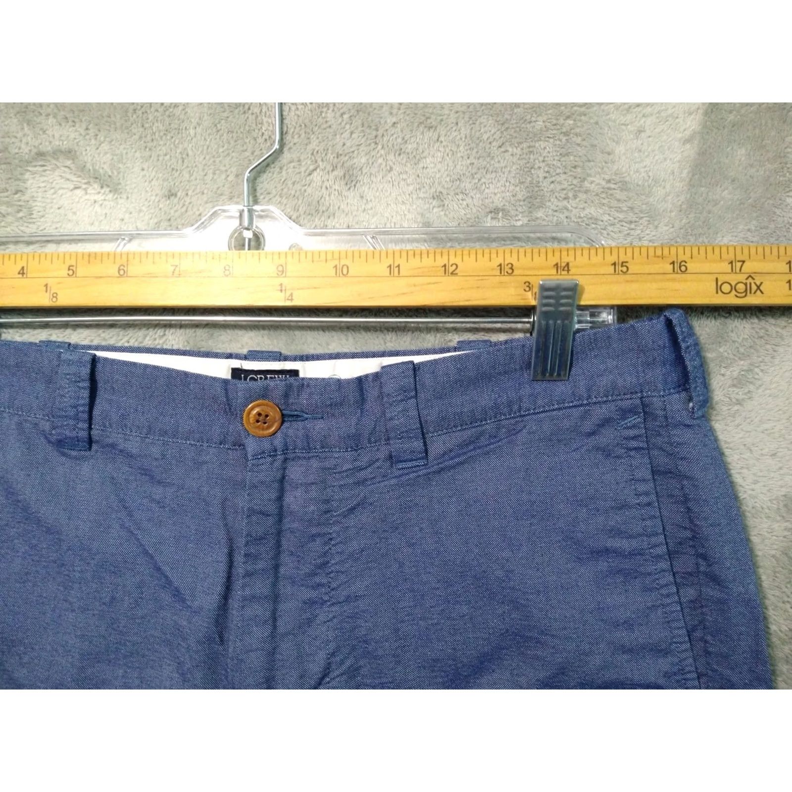 J.Crew J.CREW Shorts Mens 32 Blue Gramercy Chambray Flat Front Mid Rise Cotton Preppy Shirt? Size US 32 / EU 48 - 3 Thumbnail
