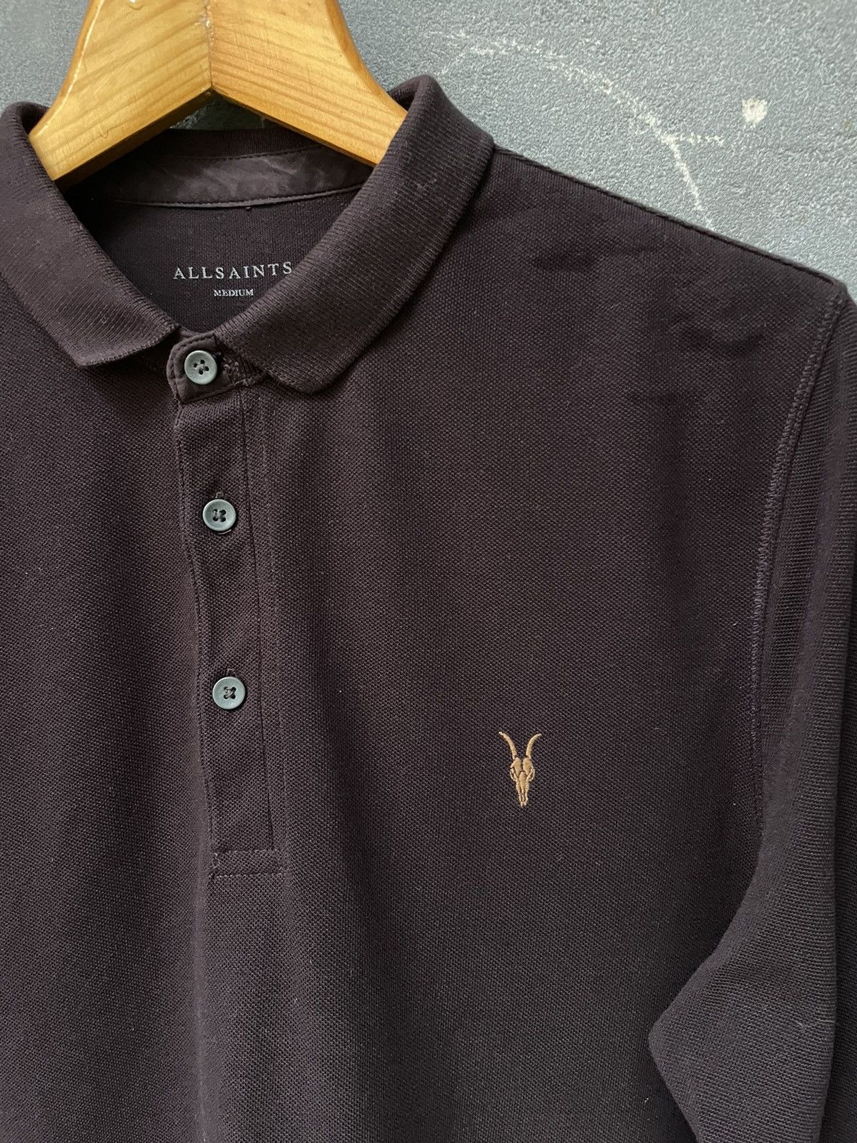 Allsaints Allsaints Brown Long Sleeve T-Shirt Gold Logo Luxury Size US M / EU 48-50 / 2 - 3 Thumbnail