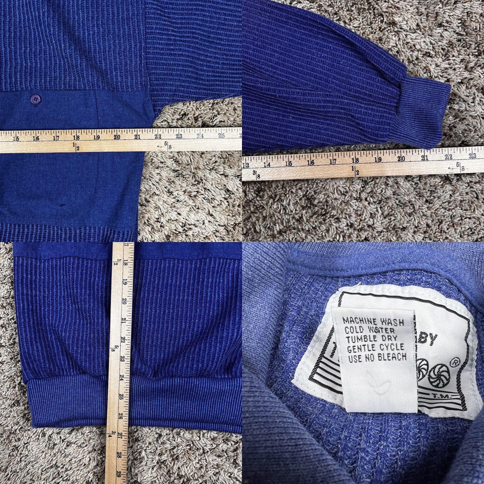 Vintage VINTAGE Hukapoo Polo Shirt Mens Medium Blue 90s Knit Pullover Collared Long Sleeve Button Top Size US M / EU 48-50 / 2 - 8 Thumbnail