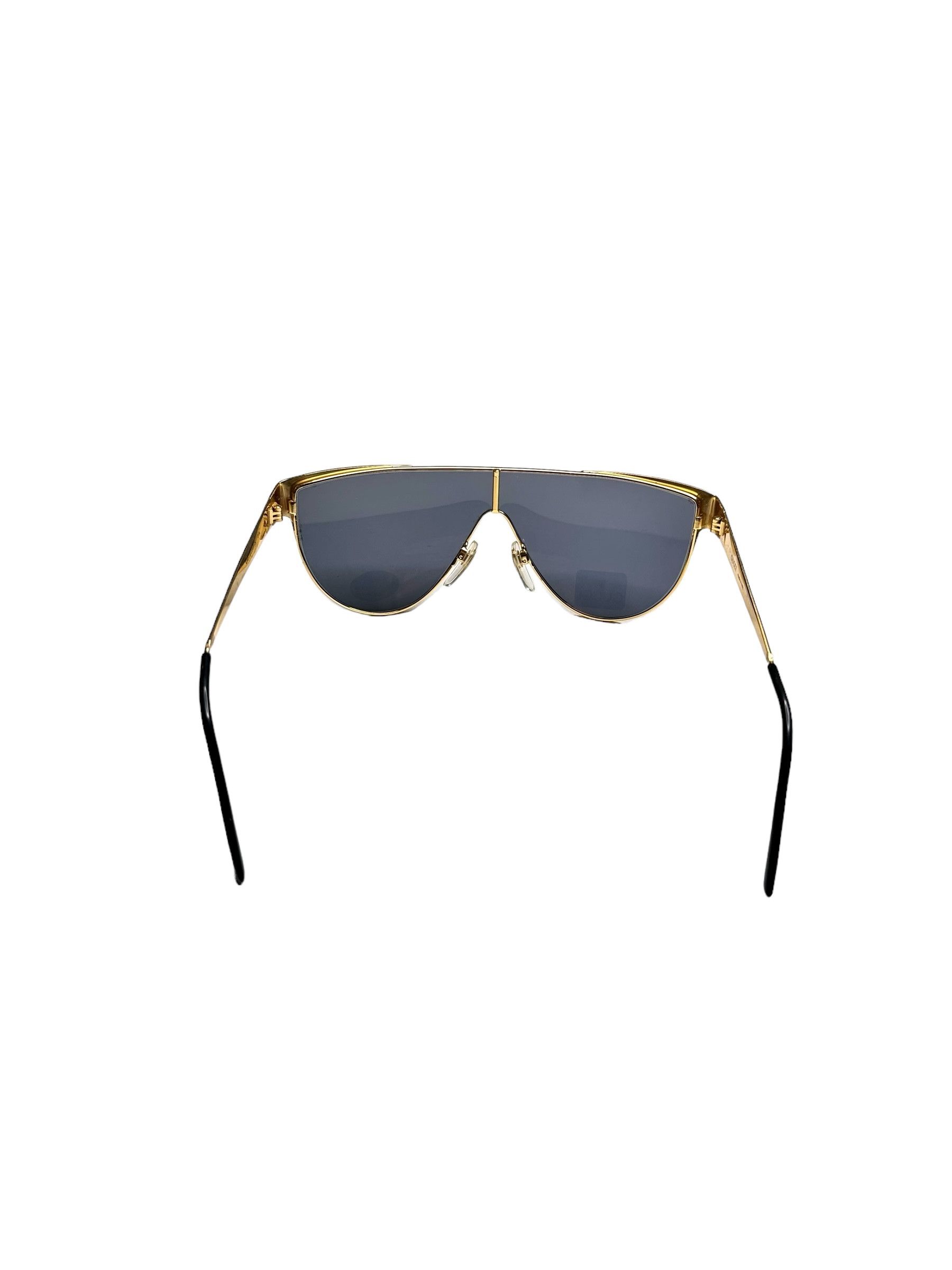 Gucci 1980’s Gucci Black Gold Monolense Rare Sunglasses Size ONE SIZE - 9 Thumbnail