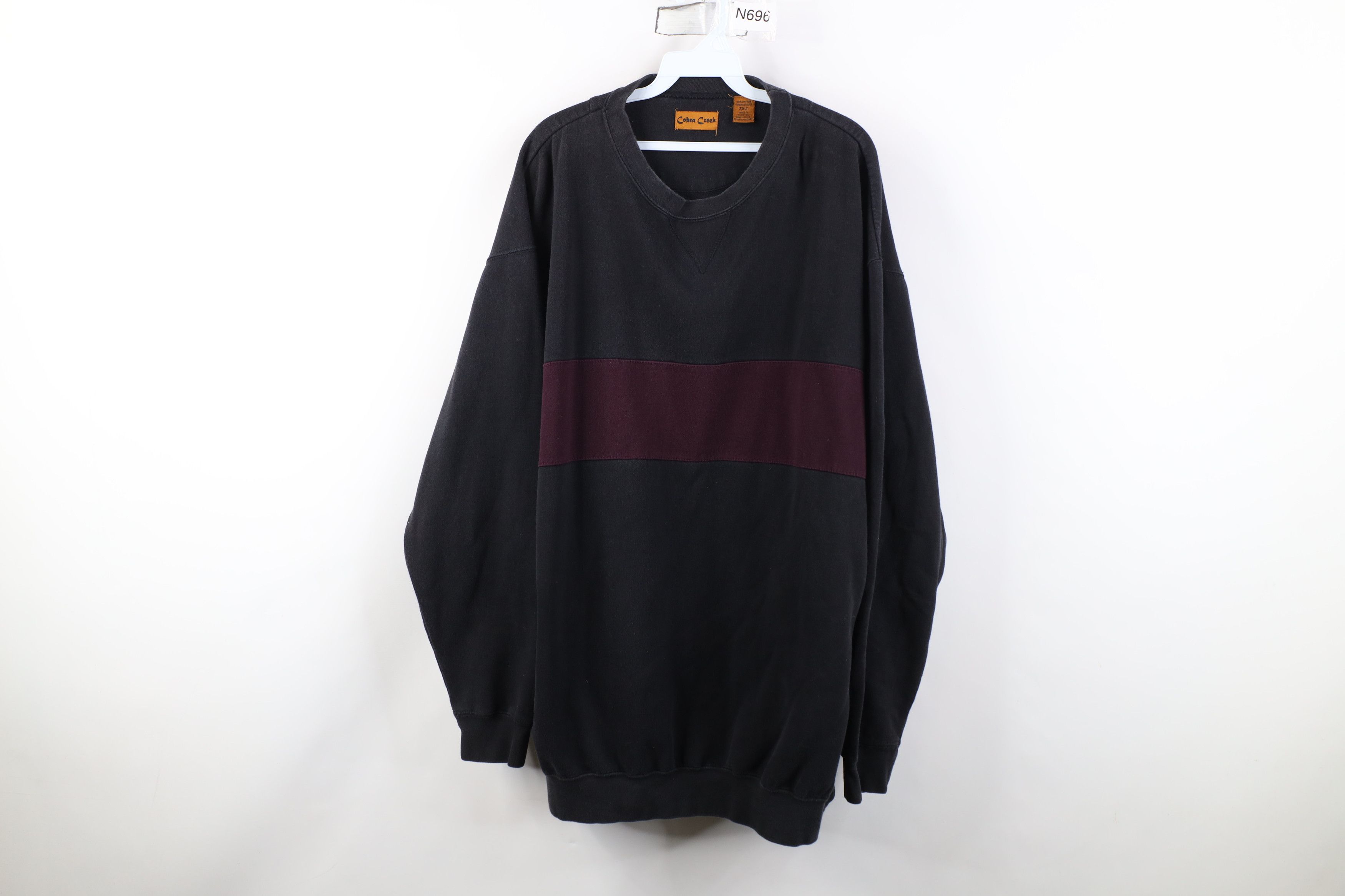 Vintage Vintage 90s Streetwear Block Panel Crewneck Sweatshirt Black Size US XXL / EU 58 / 5 - 1 Thumbnail