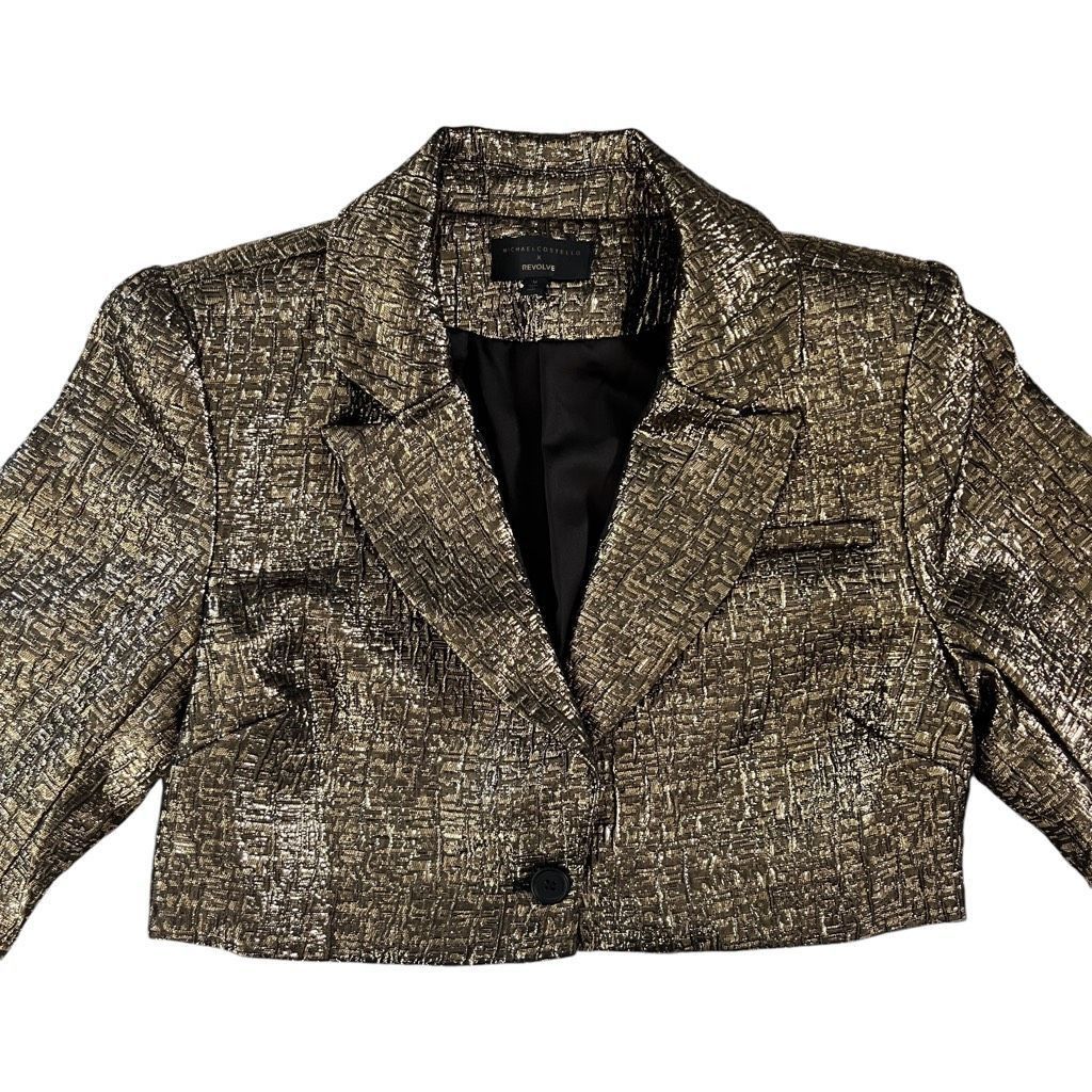 Other Michael Costello x REVOLVE Washington Jacket in Black & Gold Size XS / US 0-2 / IT 36-38 - 3 Thumbnail