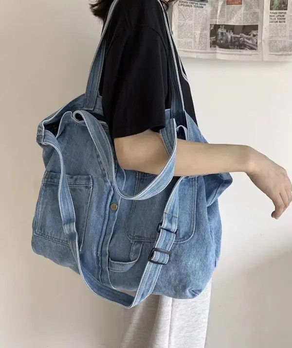 Japanese Brand Fashion denim messenger bag tote Size ONE SIZE - 2 Thumbnail