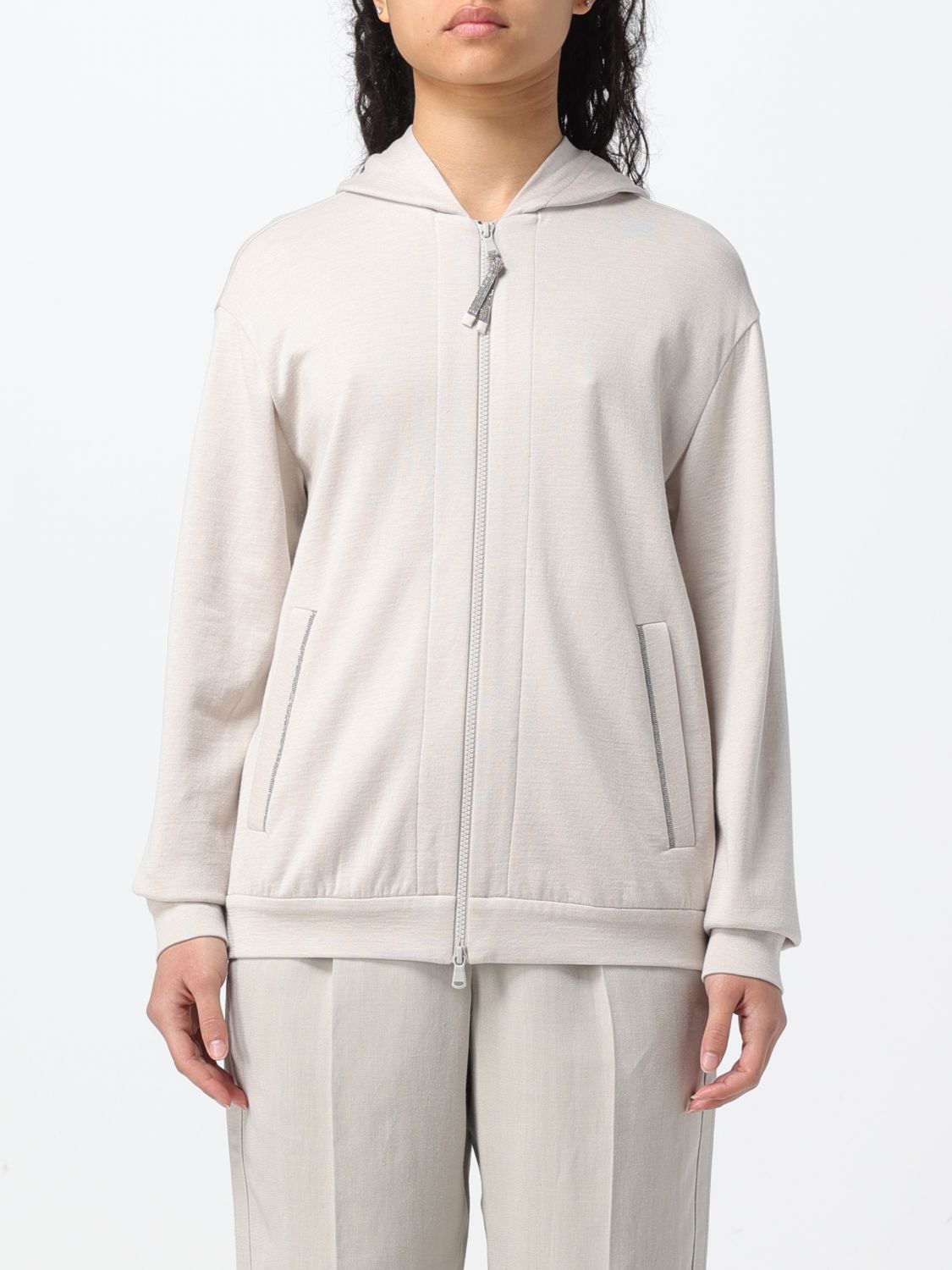 image of Brunello Cucinelli Sweatshirt Woman Grey, Women's (Size Medium)