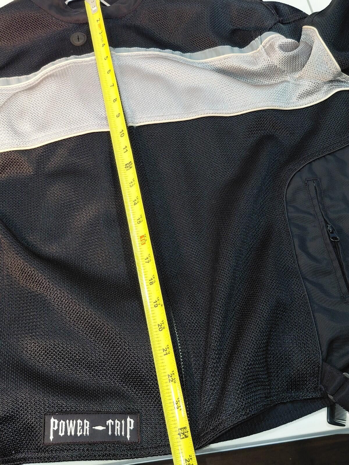 Other Power Trip Black&Grey Mesh Motorcycle Jacket Size 2XL Padded Size ONE SIZE - 7 Thumbnail