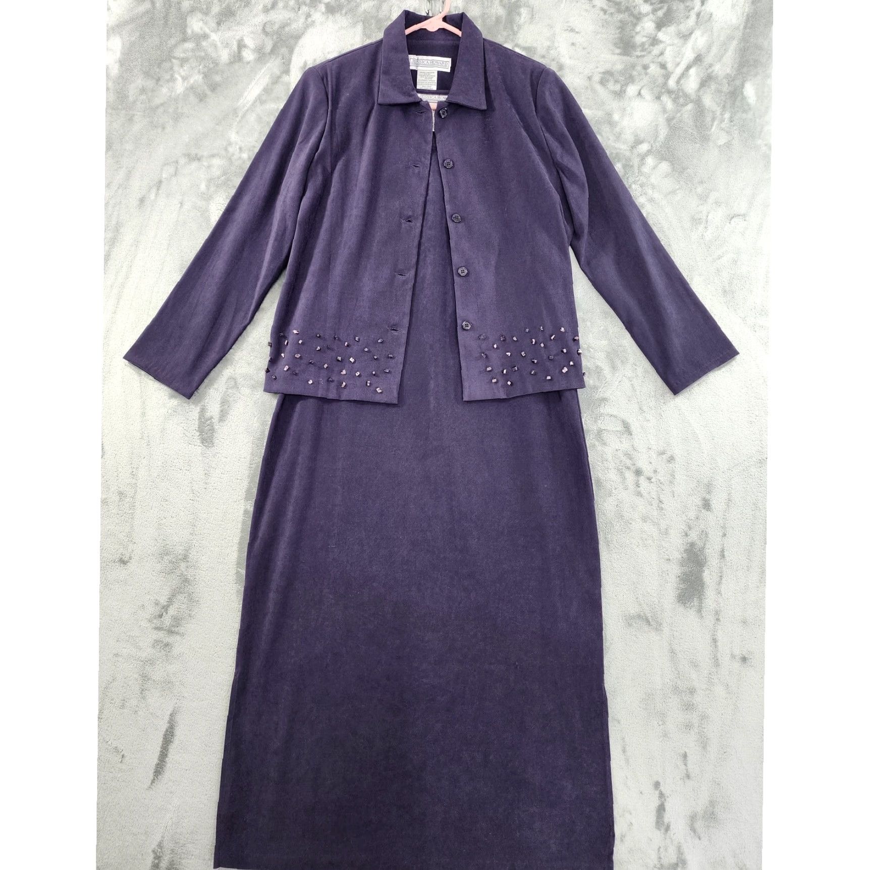 open lace back dress Spring 1980 Yves Saint Laurent & Ad Campaign Runway Purple Dress & Jac –  Shrimpton Couture main image 0
