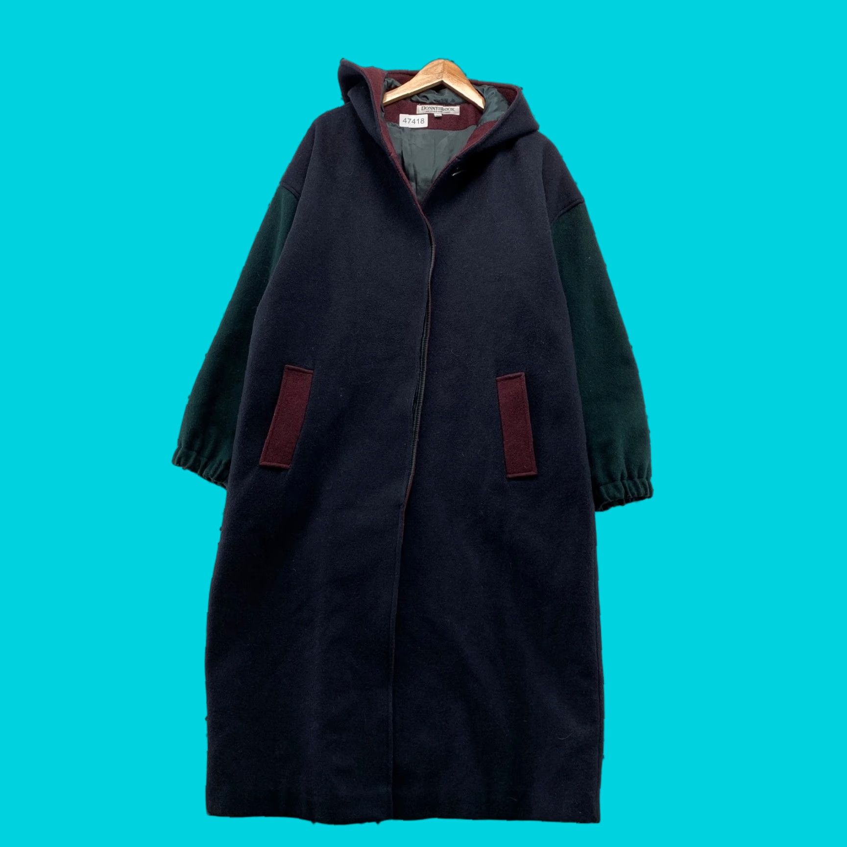Vintage VINTAGE Donnybrook Wool Hooded Overcoat Womens 16W Blue Heavyweight USA Jacket Size XXL / US 16-18 / IT 52-54 - 1 Thumbnail