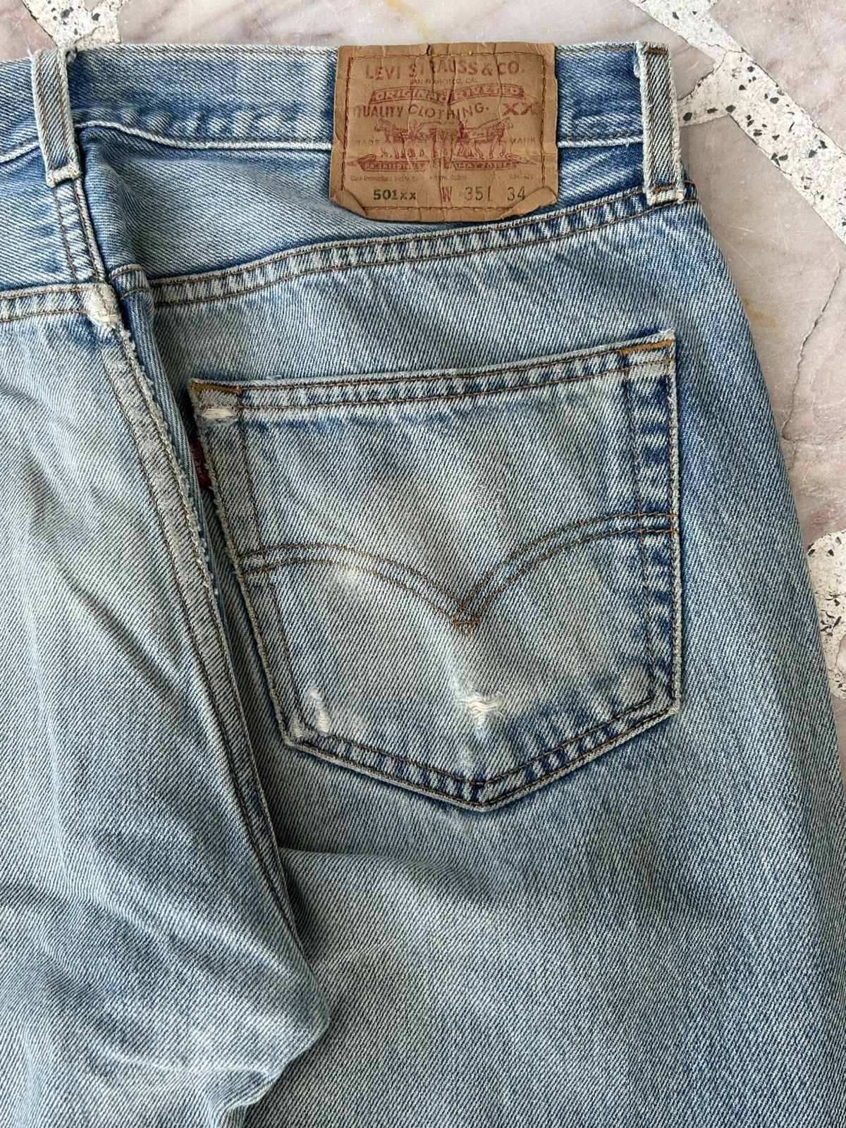 Levi's Levis 501xx Ripped Japan Denim Size US 35 - 14 Thumbnail