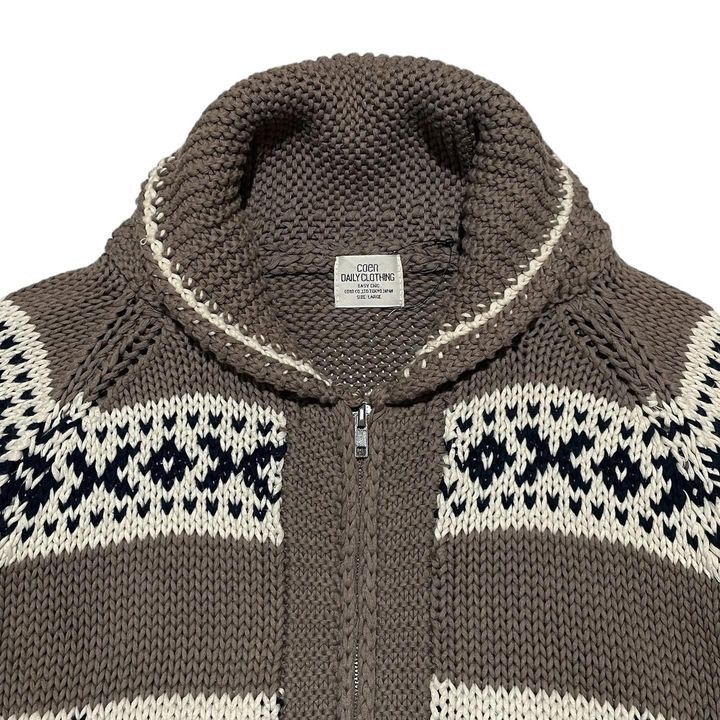 Japanese Brand COEN Japan Cowichan Handknit Reindeer Pattern Wool Sweater Size US L / EU 52-54 / 3 - 7 Thumbnail