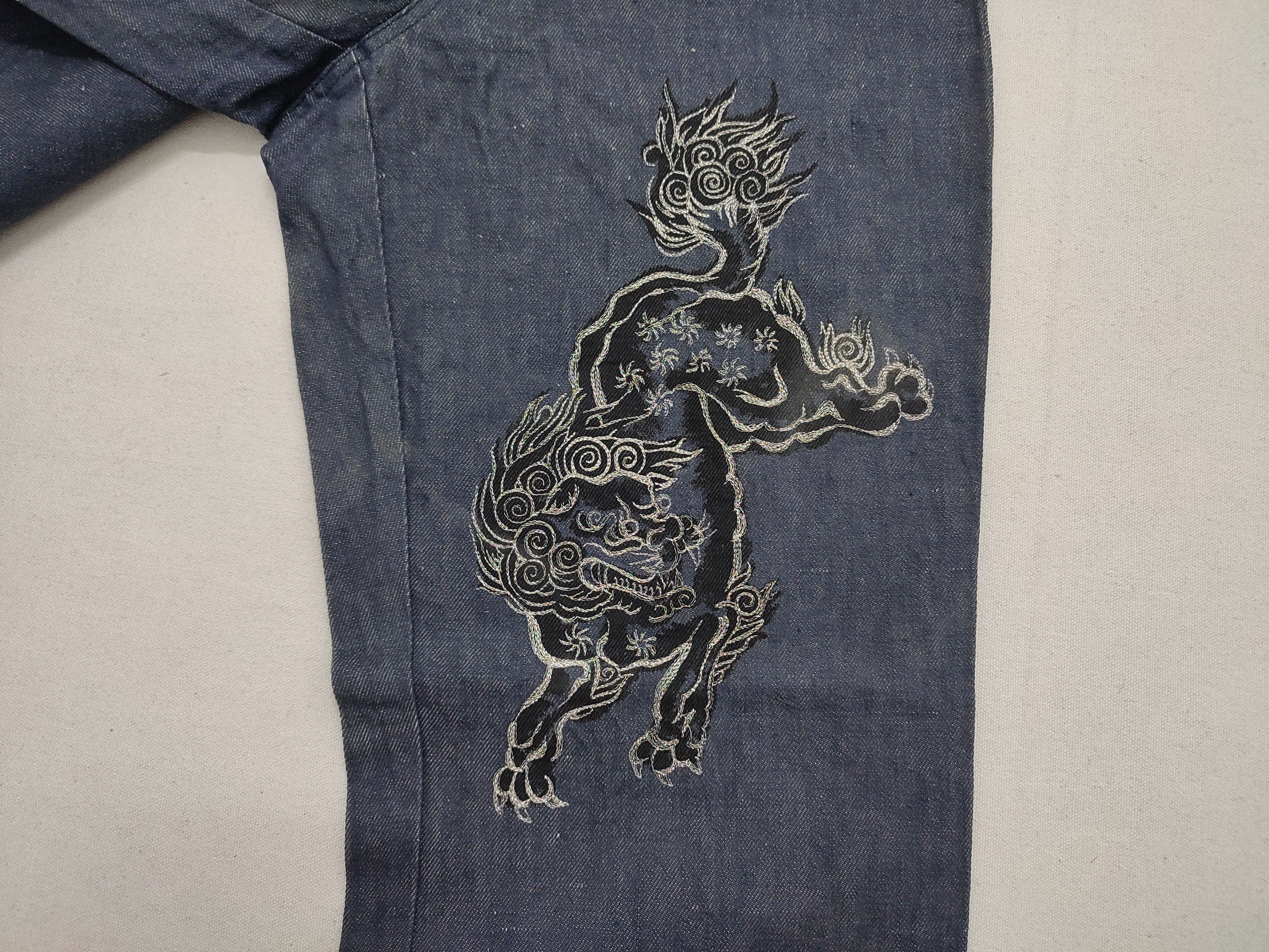 Jean Paul Gaultier Jean Paul Gaultier Dragon Embroidery Jeans Size US 31 - 3 Thumbnail