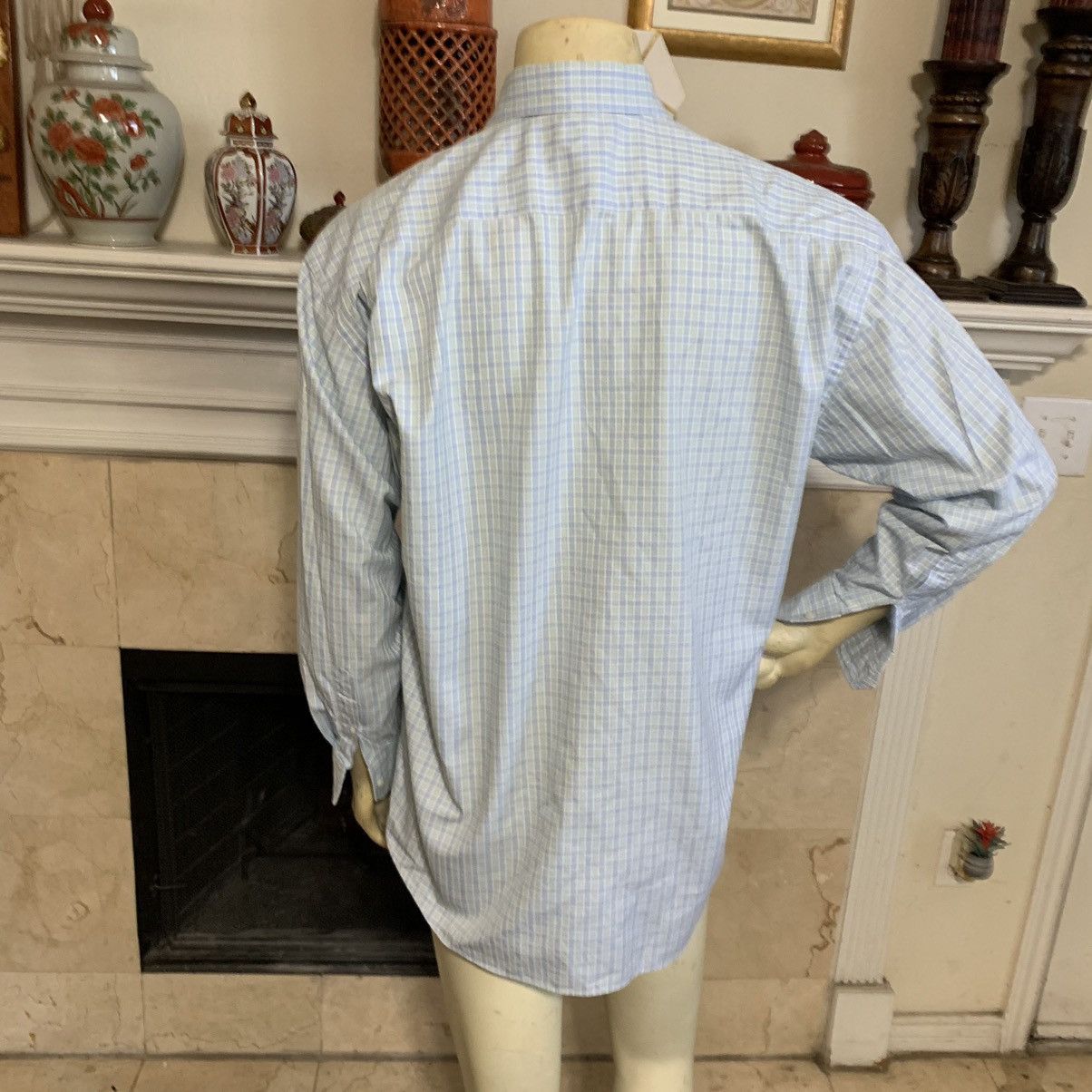 Canali Mini Check Spread collar Dress shirt 17.5/34 Size US XL / EU 56 / 4 - 5 Thumbnail