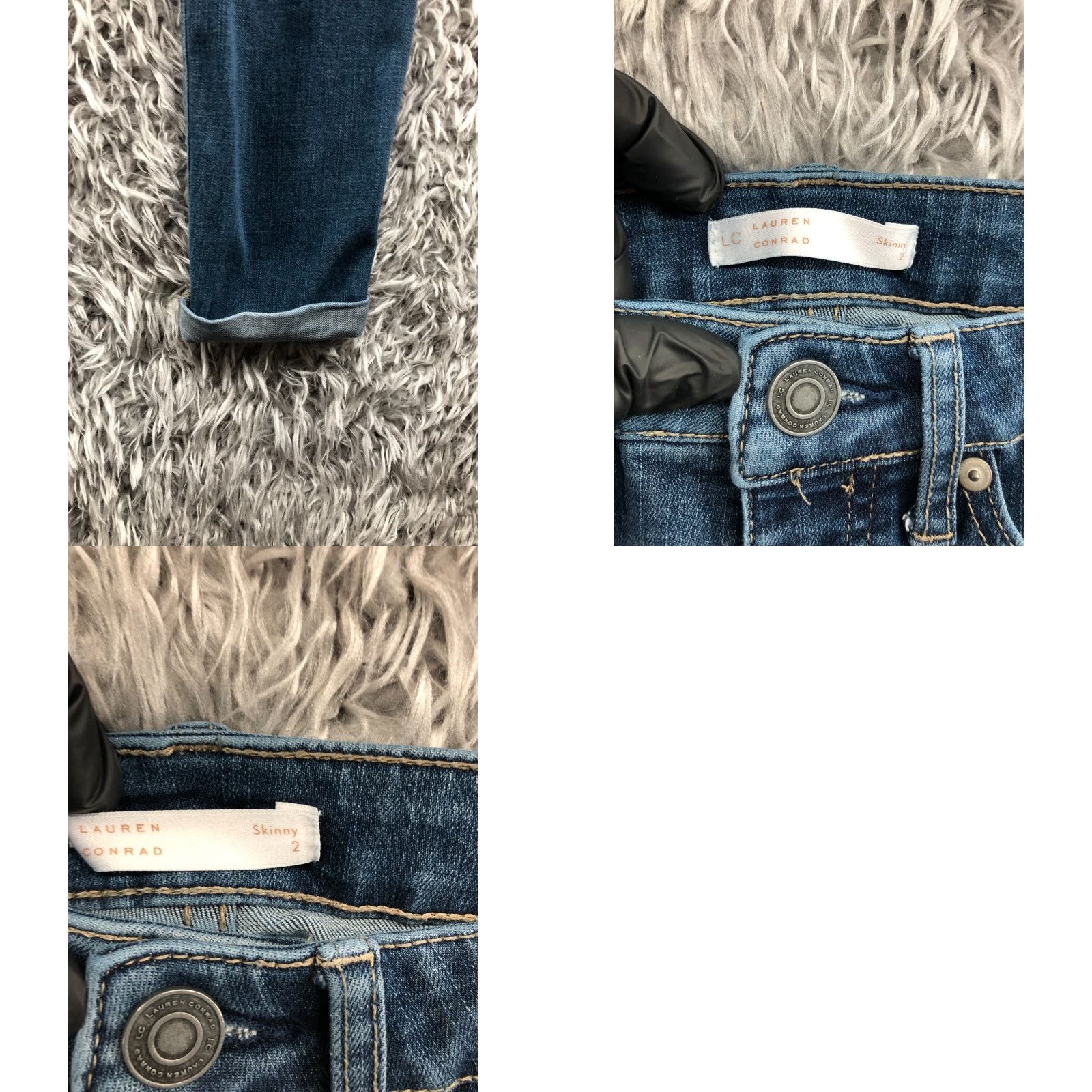 Vintage LC Lauren Conrad Skinny Jeans Woman Size 2 Blue Denim 5-Pocket Regular Rise Slim Fit Pants Size 26" / US 2 / IT 38 - 8 Thumbnail