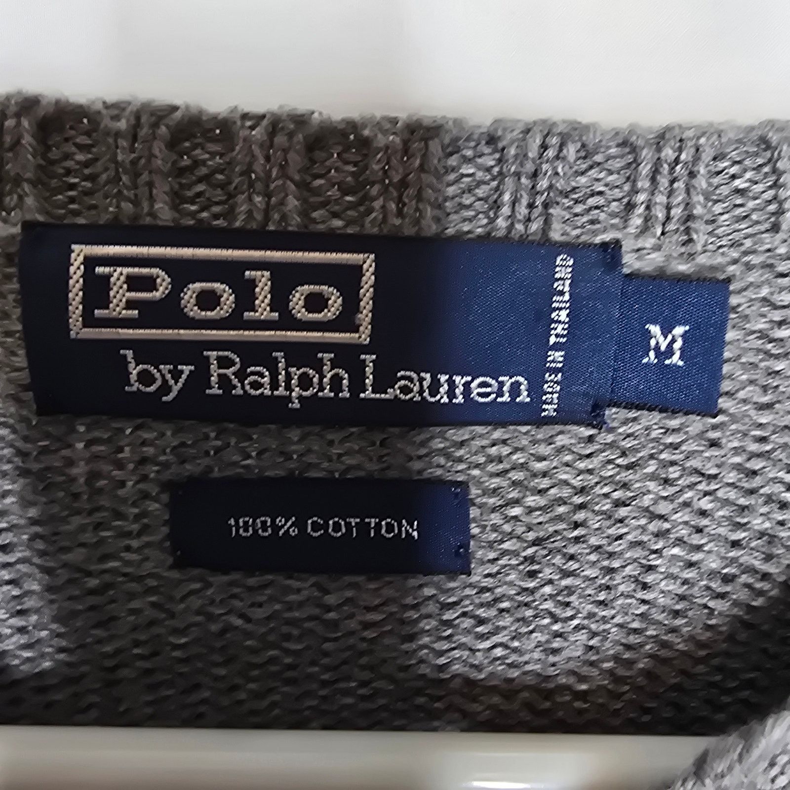 Polo Ralph Lauren Polo by Ralph Lauren Gray Cotton Crewneck Sweater Sz Medium Size US M / EU 48-50 / 2 - 2 Thumbnail