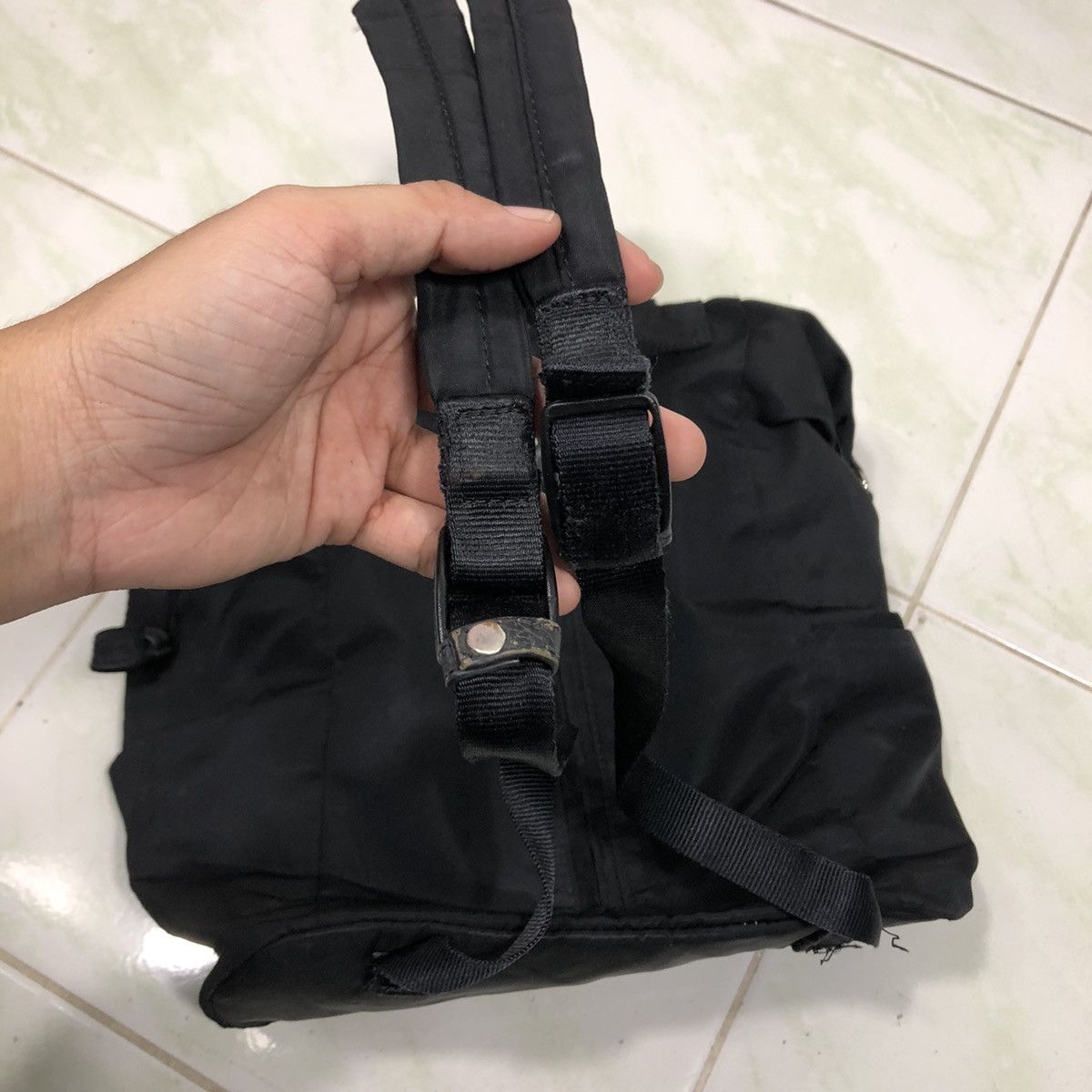 Yohji Yamamoto 📌Rich Black Bag Pack Biker Style Y'Saccs Bondage Design Size ONE SIZE - 20 Thumbnail