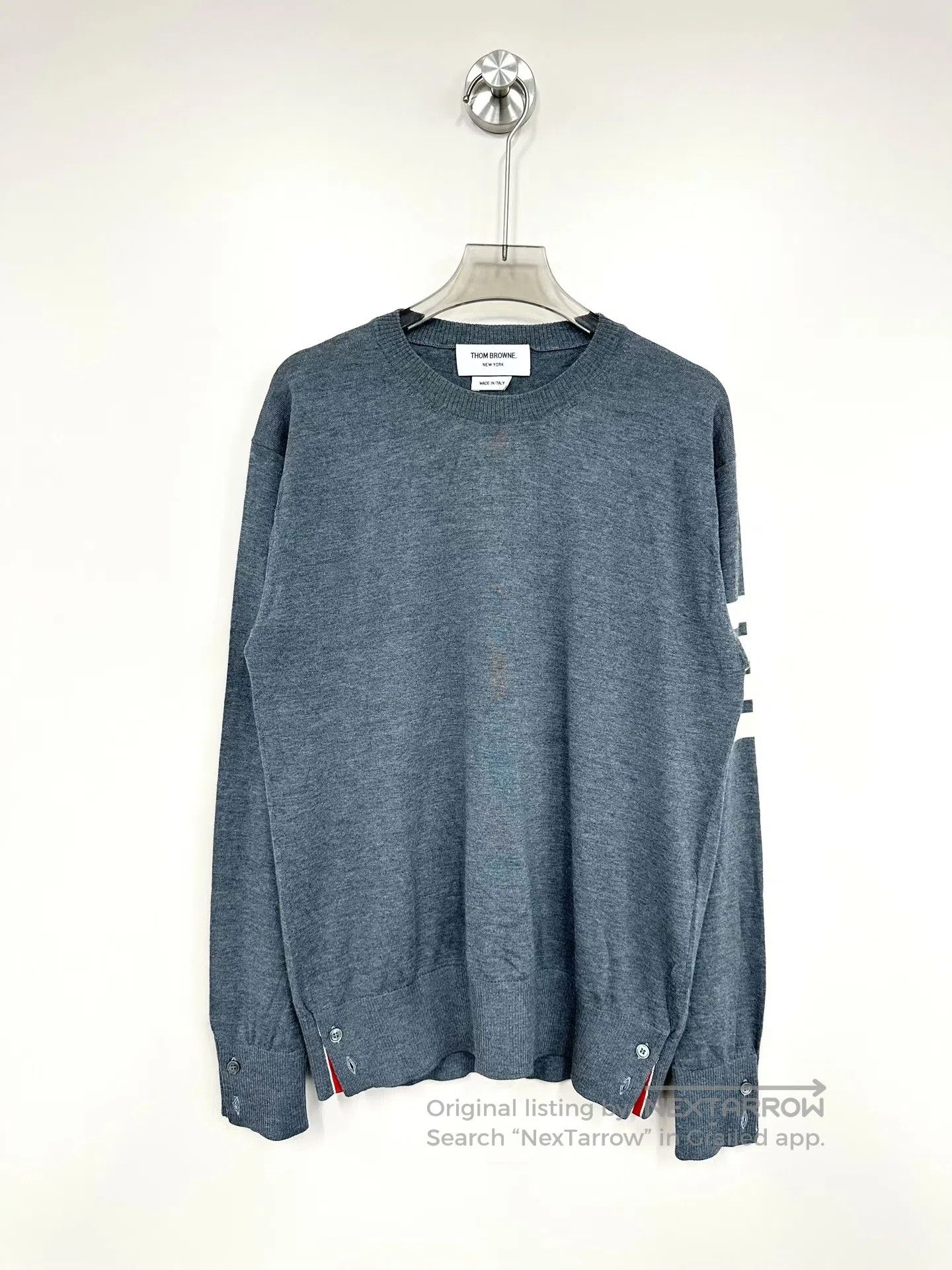 Thom Browne Thom Browne Gray Classic Stripe Knit Sweater| Size US M / EU 48-50 / 2 - 1 Thumbnail