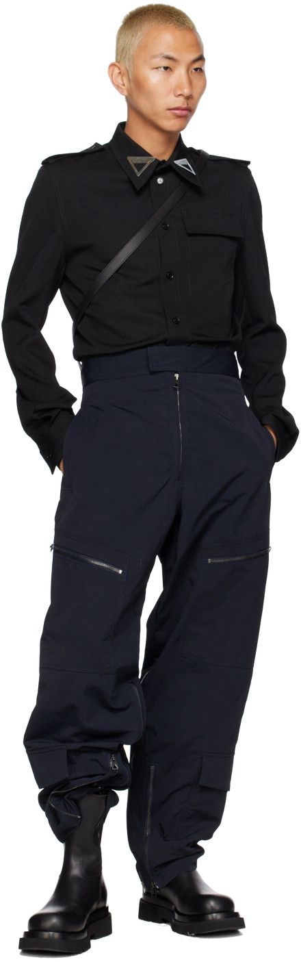 Bottega Veneta Navy Blue Nylon Barrel-Leg Zip Cargo Pants Size US 32 / EU 48 - 3 Thumbnail