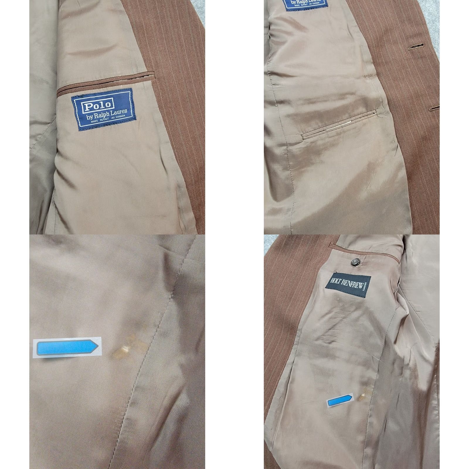 Polo Ralph Lauren Polo Ralph Lauren Suit Jacket Mens 44W Brown Striped Wool Holt Renfrew Vented Size US XXL / EU 58 / 5 - 9 Thumbnail
