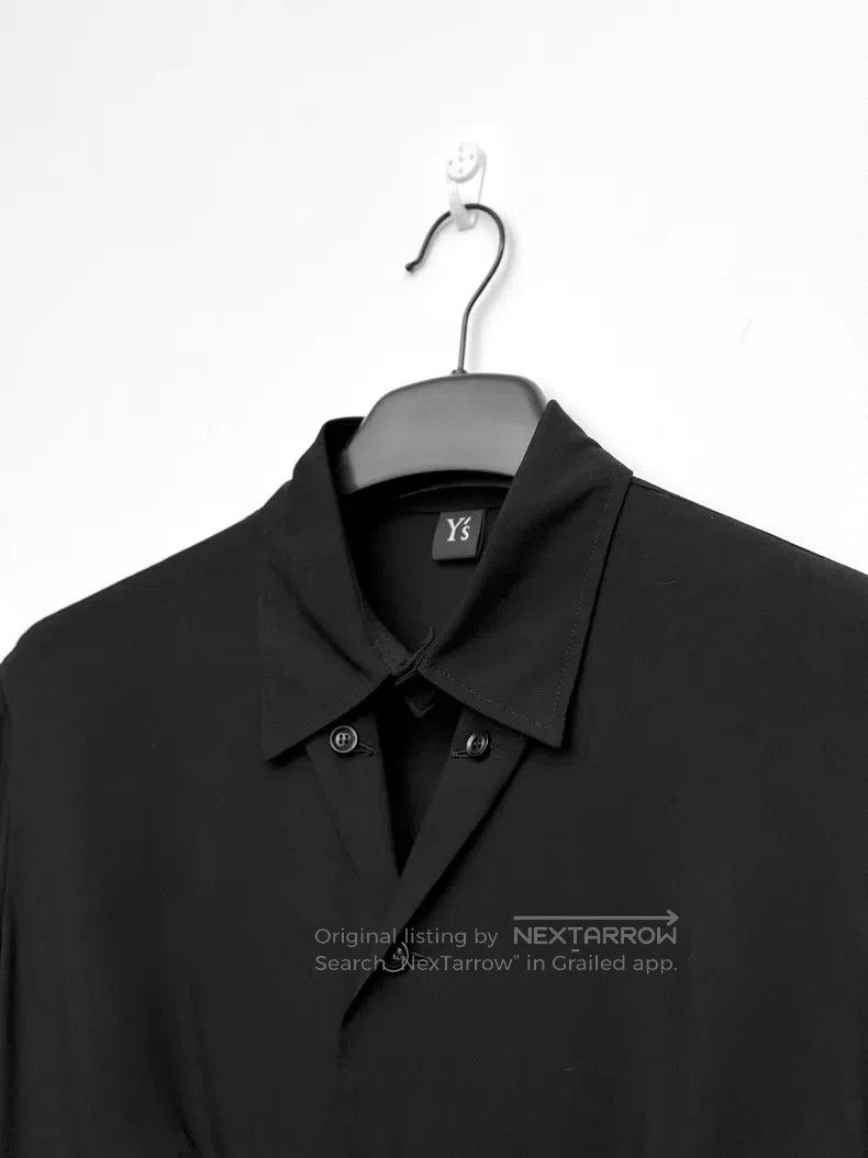Yohji Yamamoto Yohji Yamamoto Open Neck Drape Long Sleeve Shirt Size US L / EU 52-54 / 3 - 1 Thumbnail
