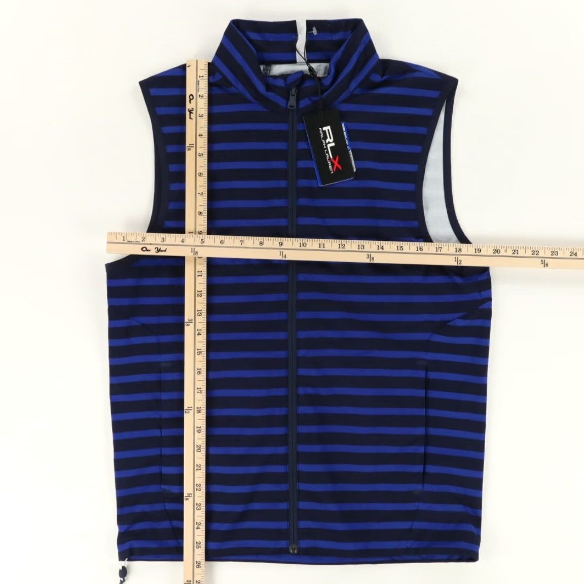 RLX Ralph Lauren RLX Ralph Lauren Water Repellent Packable Striped Mock Jacket Blue Men's S Shirt Size US S / EU 44-46 / 1 - 3 Thumbnail