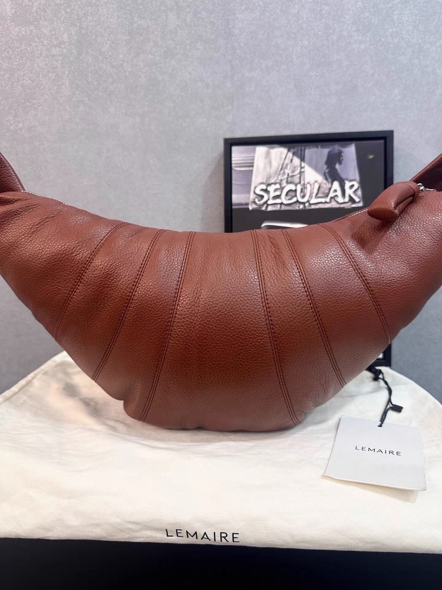 Lemaire Lemaire Brick Red Medium Croissant Bag K34 Size ONE SIZE - 4 Thumbnail