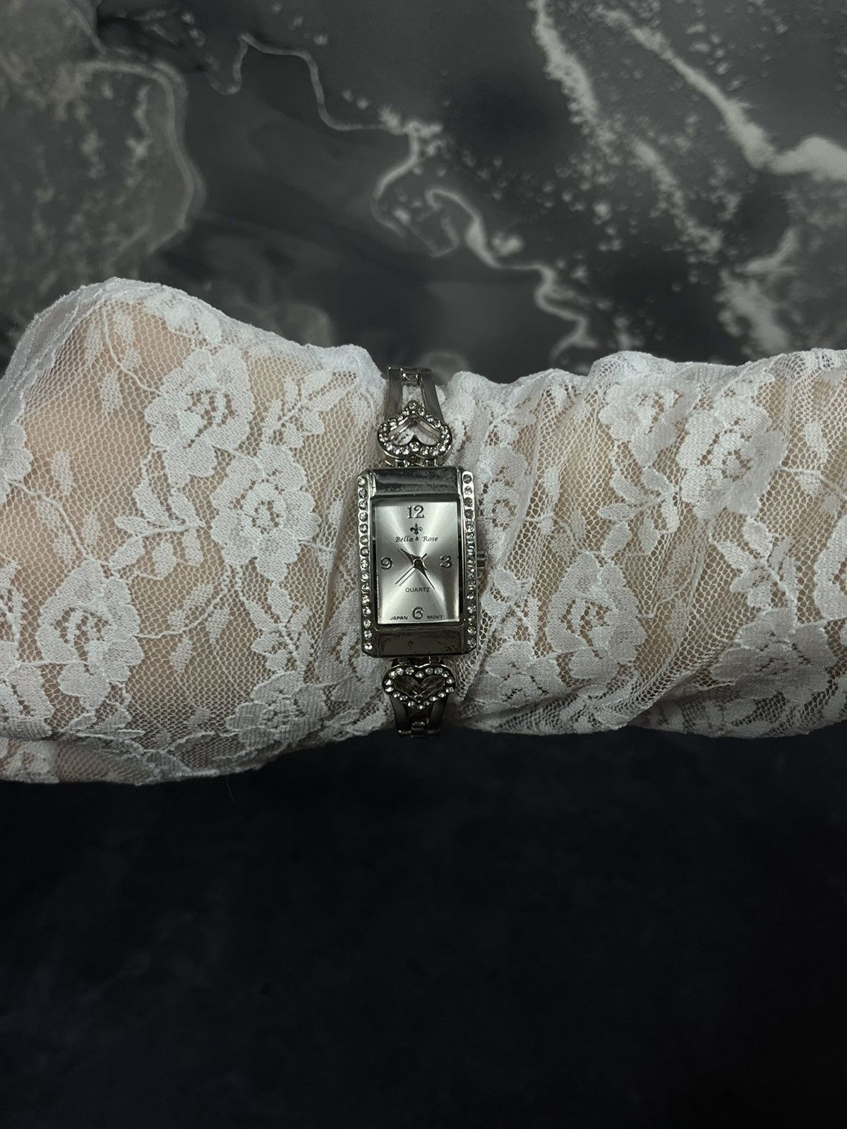 Jewelry Bella Rose Rhinestone Heart-Link Watch, Japanese Brand Size ONE SIZE - 9 Thumbnail