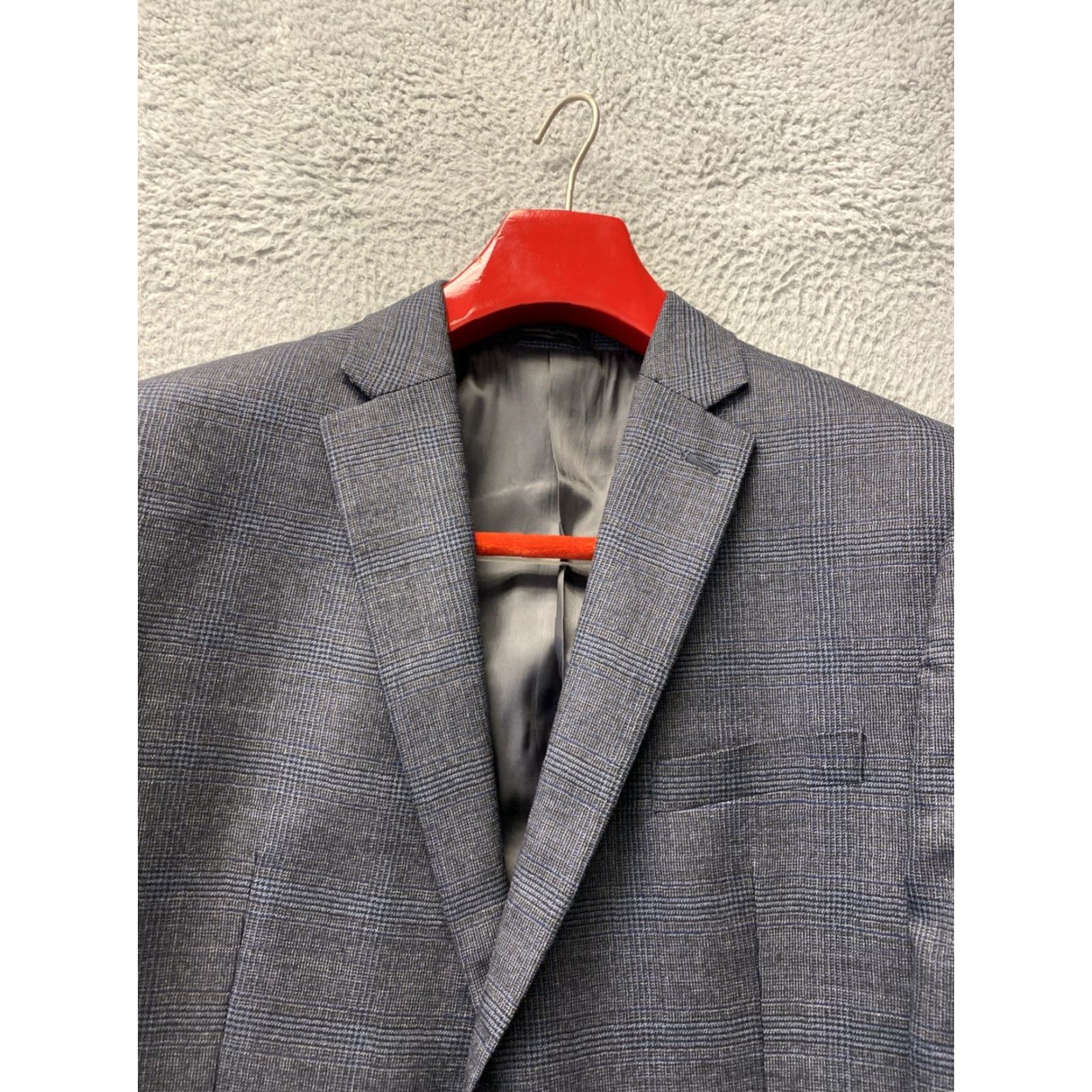 Ralph Lauren VINTAGE Ralph Lauren Blazer Jacket Glen Plaid Houndstooth 46R Gray Wool Mens Size 46R - 2 Thumbnail