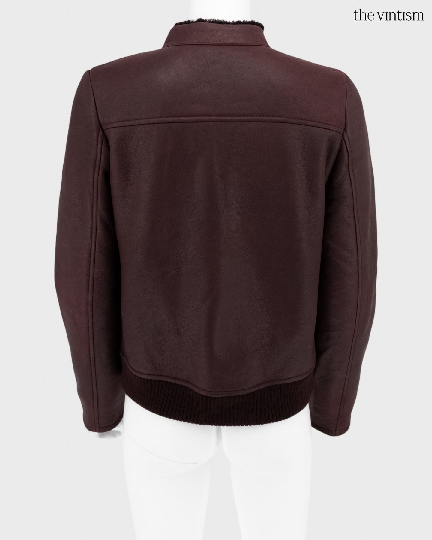 Joseph Joseph Burgundy Real Lamb Shearling Biker Jacket FR 38 S/M Size S / US 4 / IT 40 - 7 Thumbnail