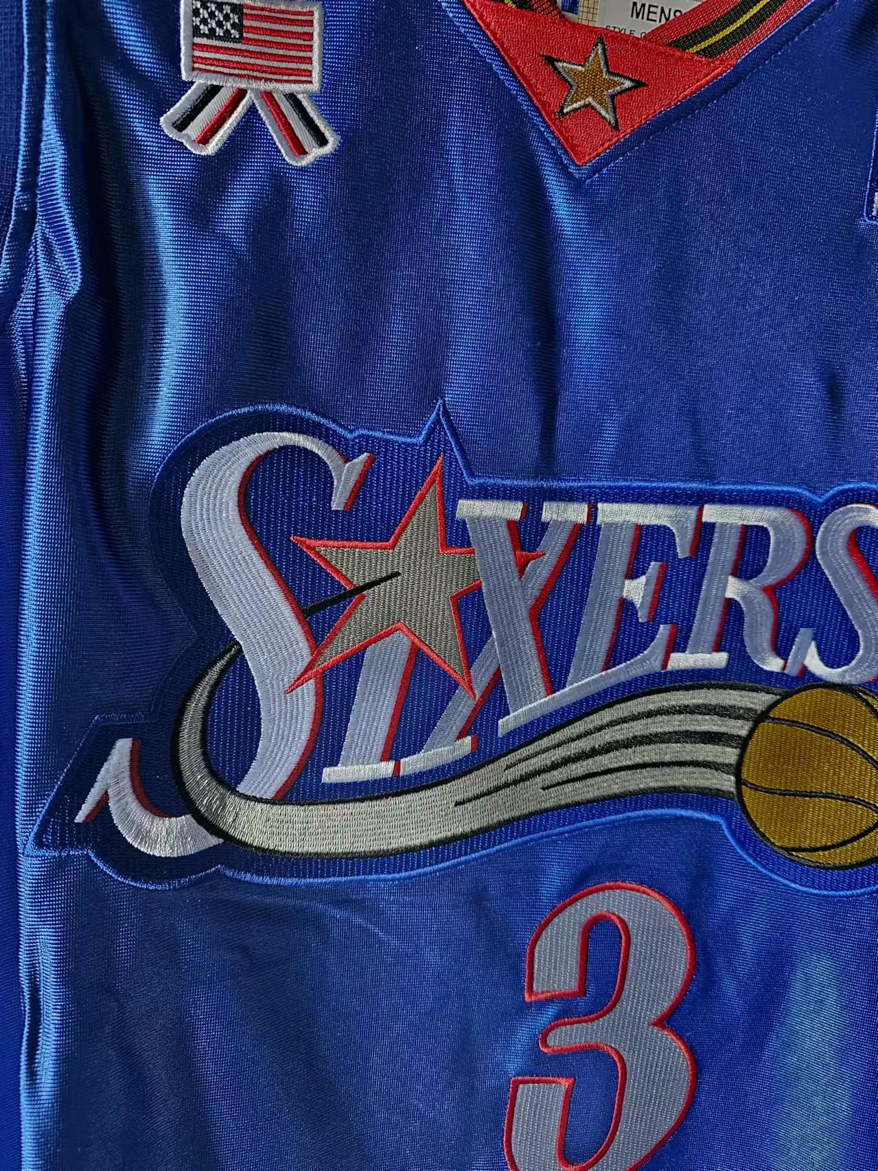 NBA Allen Iverson Jersey Philadelphia 76ers Jersey Blue Size US XL / EU 56 / 4 - 2 Thumbnail
