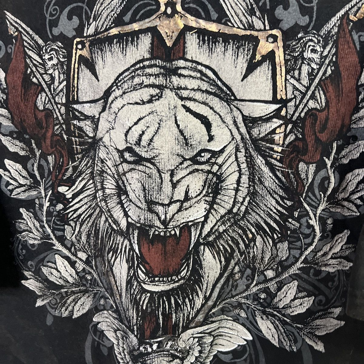 Affliction × Vintage VTG crazy y2k Cyberpunk Affliction Style Tiger Shirt Size US XL / EU 56 / 4 - 6 Thumbnail