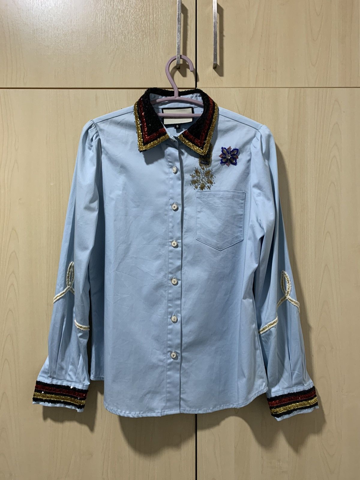 Gucci button up shirt western beads