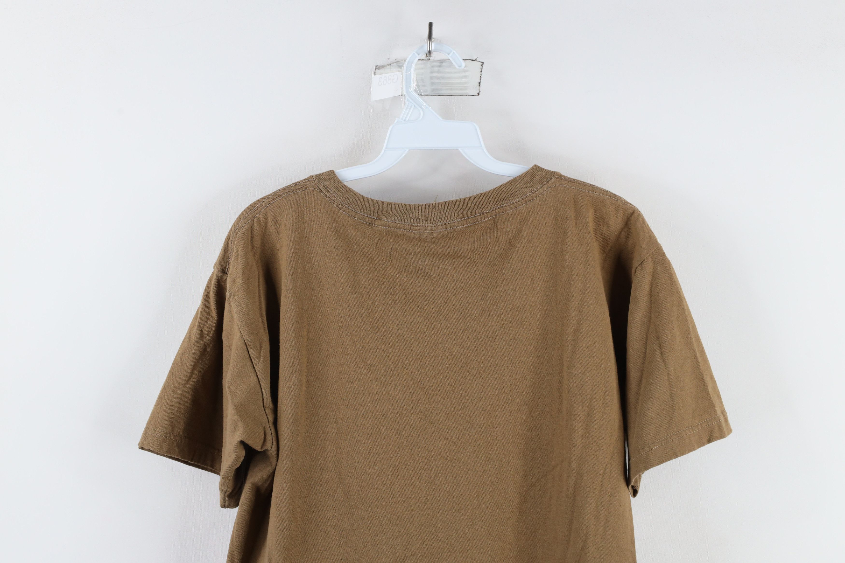 Vintage Vintage 90s Streetwear Faded Blank Cotton T-Shirt Brown USA Size US L / EU 52-54 / 3 - 8 Thumbnail