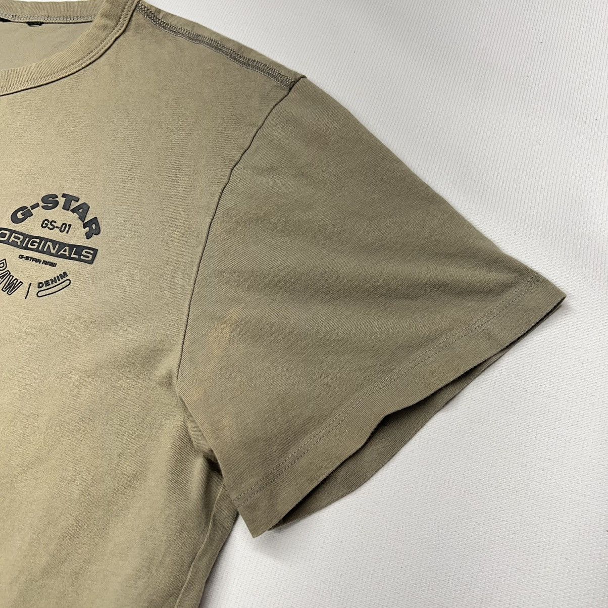 G-Star G Star Tee Shirt Green Logo Olive Raw Denim Originals Army Size US M / EU 48-50 / 2 - 6 Thumbnail