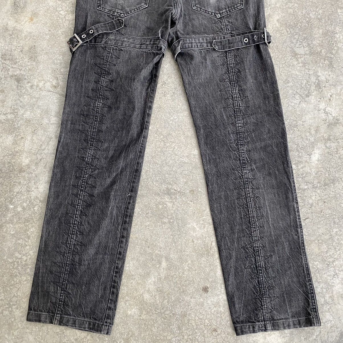 Versace 2004 Archive Versace Sanded Black Bondage Denim Jeans Size US 38 / EU 54 - 19 Thumbnail