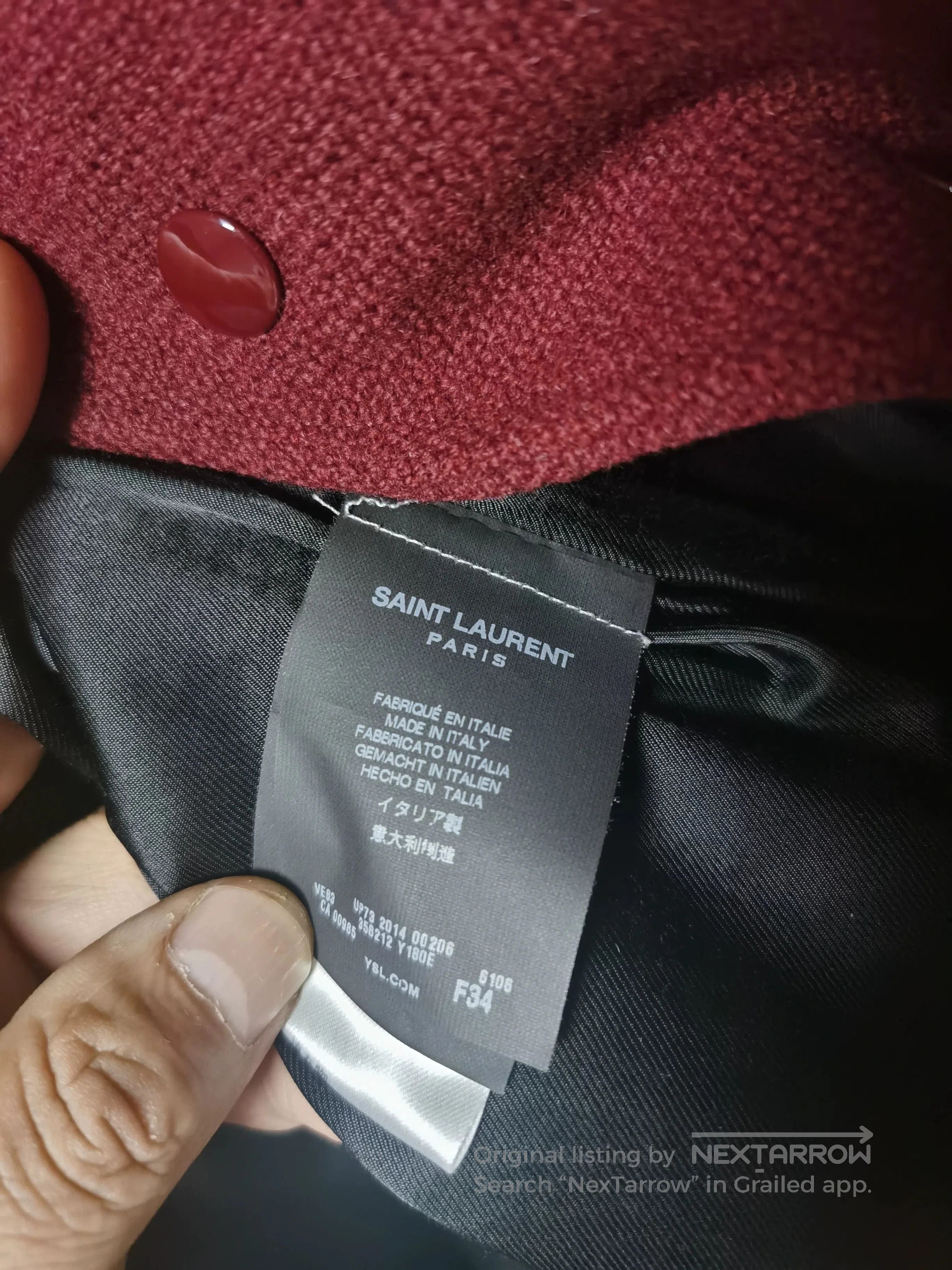 Saint Laurent Paris Saint Laurent Burgundy Baseball Jacket. Size S / US 4 / IT 40 - 8 Thumbnail