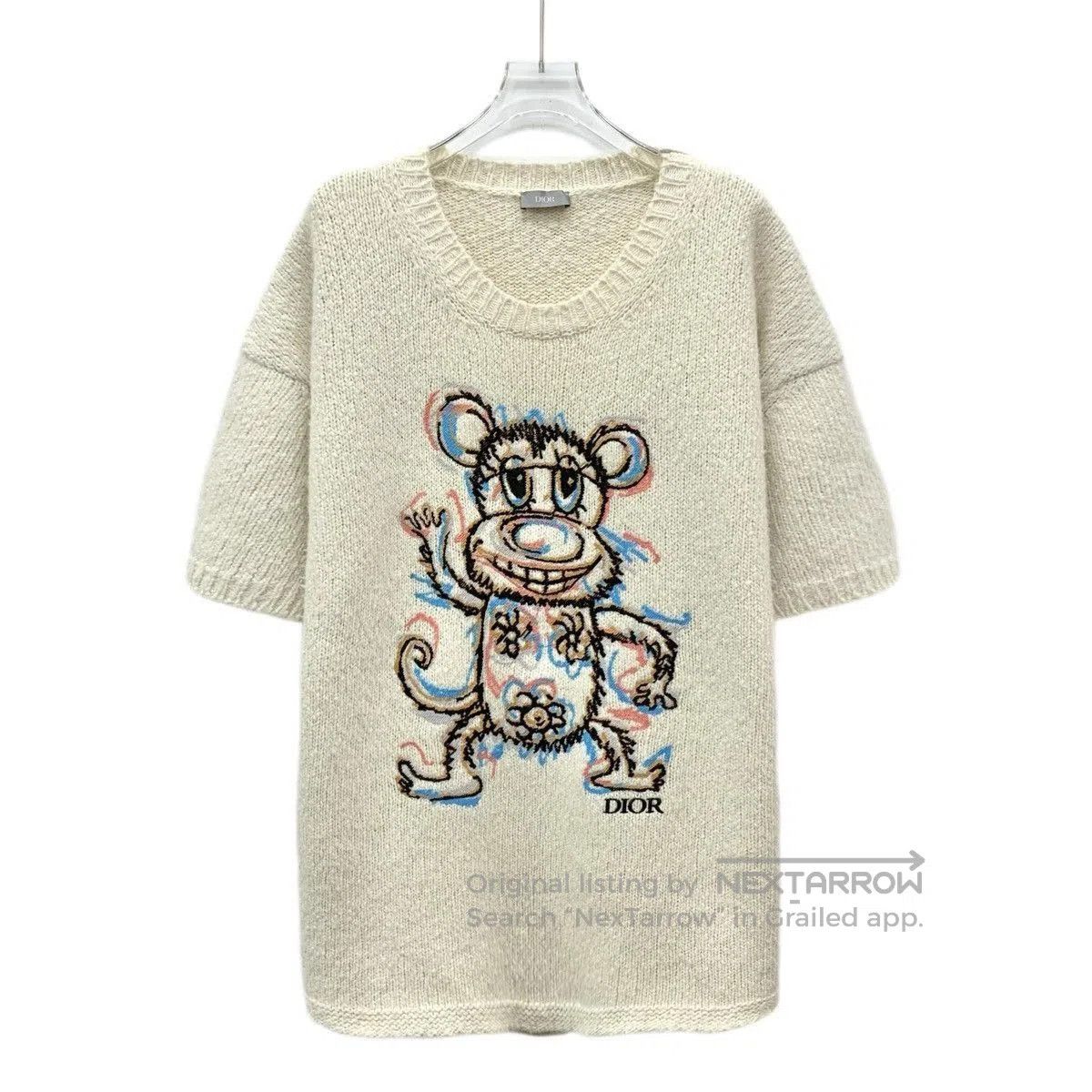 Dior White Short Sleeve Mouse Graphic Sweater. Size US XL / EU 56 / 4 - 1 Thumbnail