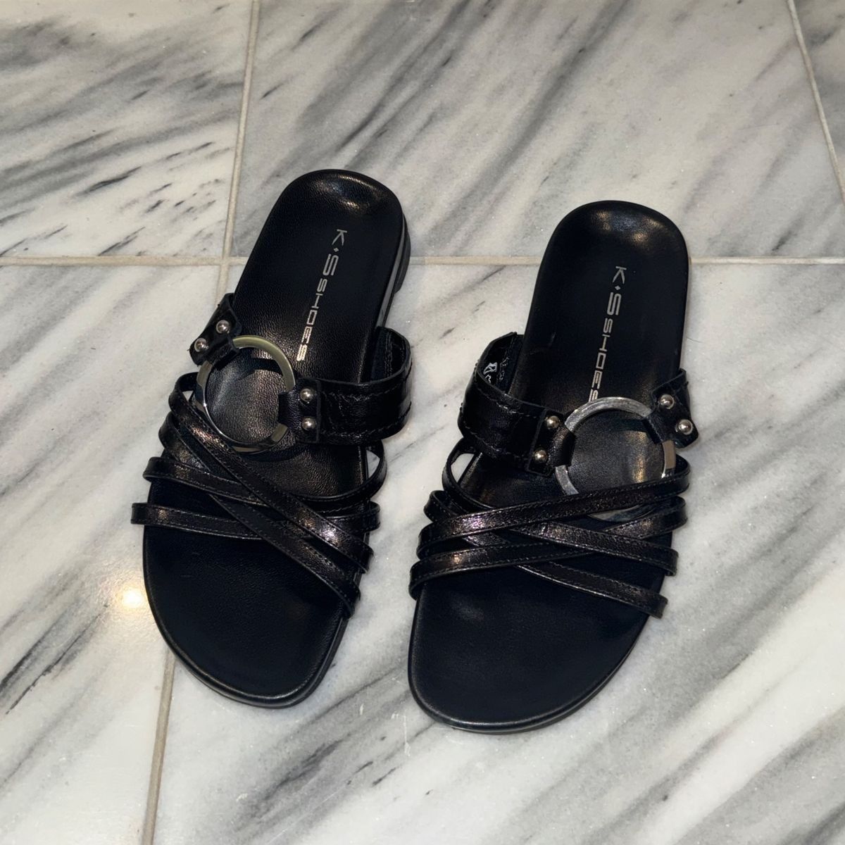 Other y2k goth opium leather slip-ons Size US 5 / IT 35 - 1 Thumbnail