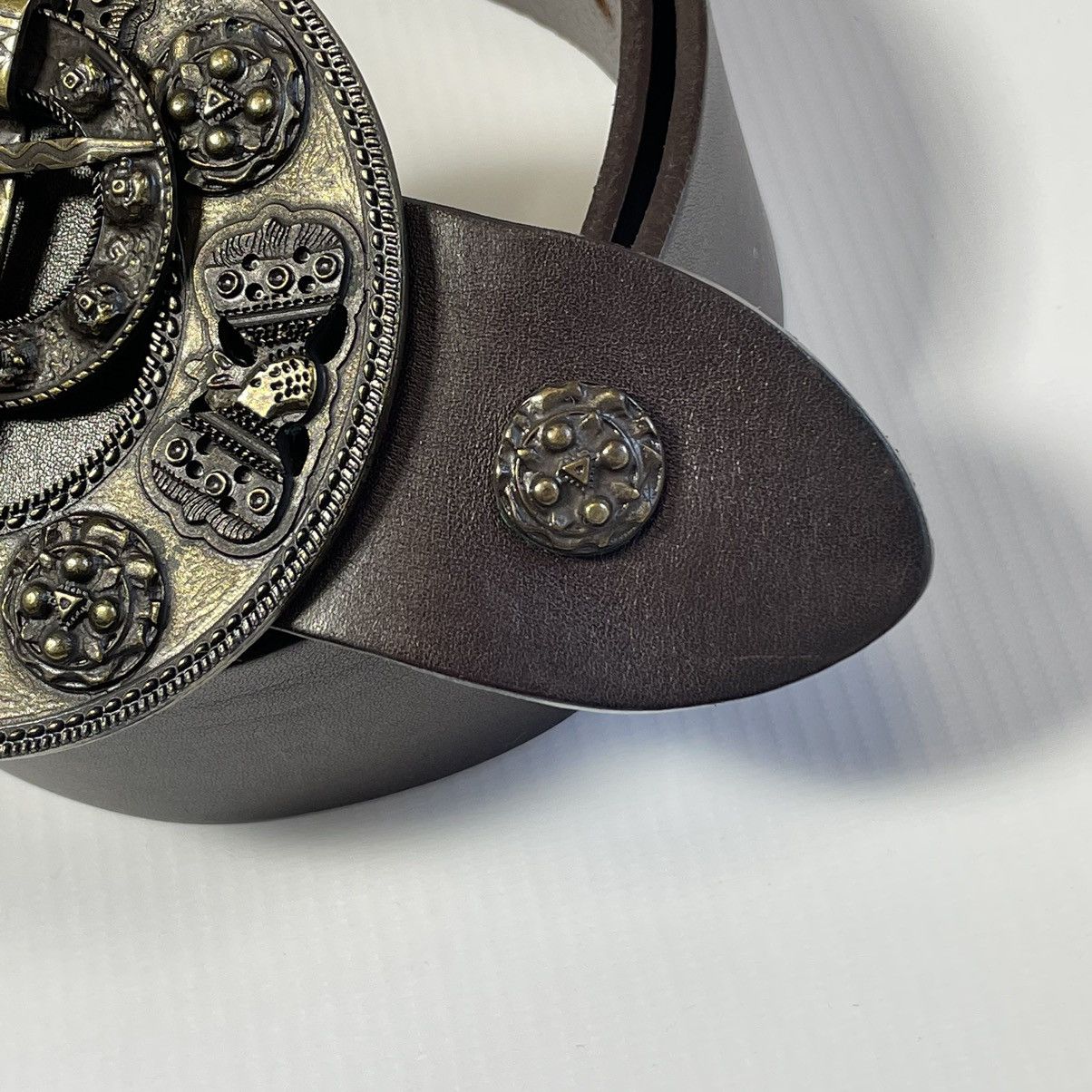 Dries Van Noten Early 2000s ‘Dagger Western’ Buckle Belt Size 32 - 8 Thumbnail