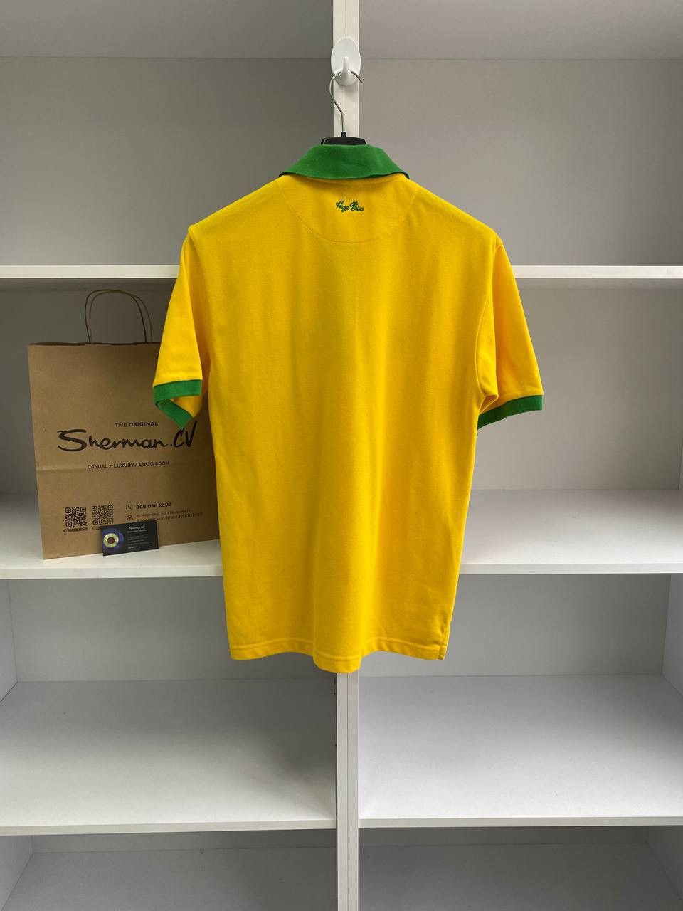 Hugo Boss × Penalty × Vintage Hugo Boss Yellow Brazil Polo T Shirt Logo Ralph Lauren style Size US L / EU 52-54 / 3 - 4 Thumbnail