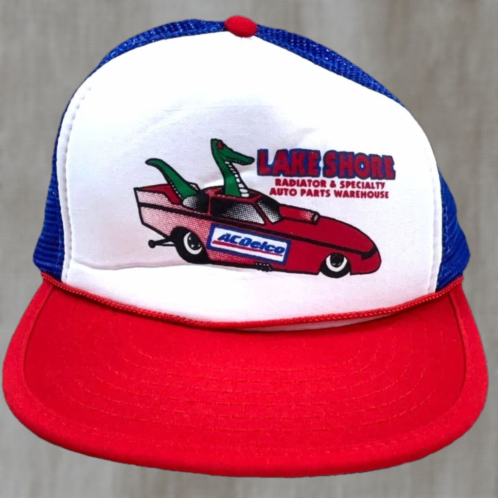 Vintage VINTAGE Otto Trucker Hat Cap Snap Back Red White Blue Drag Racing Y2K 2000s Mens Adjustable Blue Hat Size ONE SIZE - 1 Thumbnail