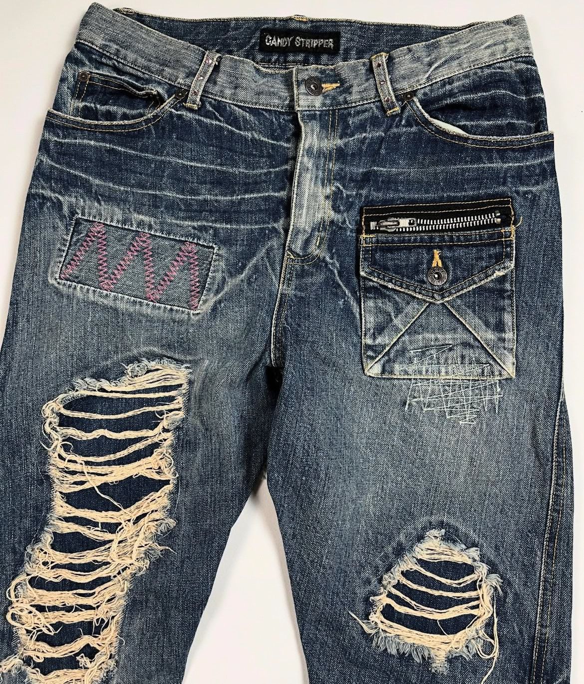 Hysteric Glamour 2000s Ministry Candy Japanese Distressed Wash Jeans y2k Lgb Size US 31 - 3 Thumbnail