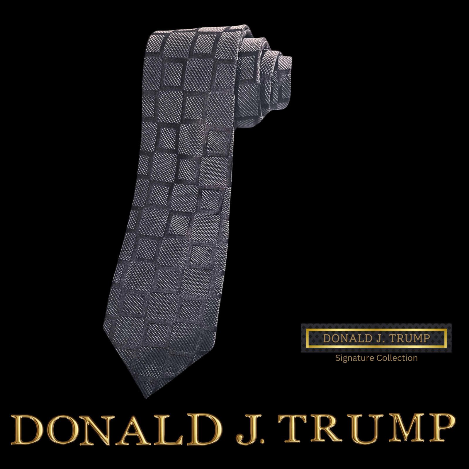 Designer Donald J. Trump Necktie Tie Gray Brown Geometric NEW Tie Box Size ONE SIZE - 1 Thumbnail